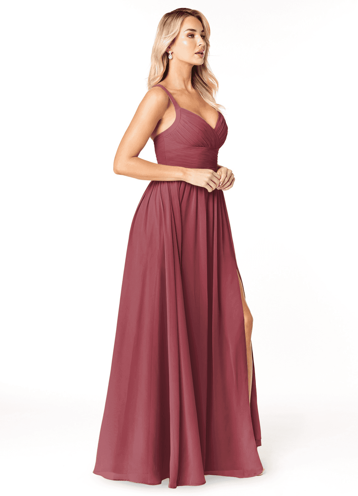 Azazie Chanel Kleider zum Anprobieren zu Hause A-Linie Plissee Chiffon Kleid Schwarz image3