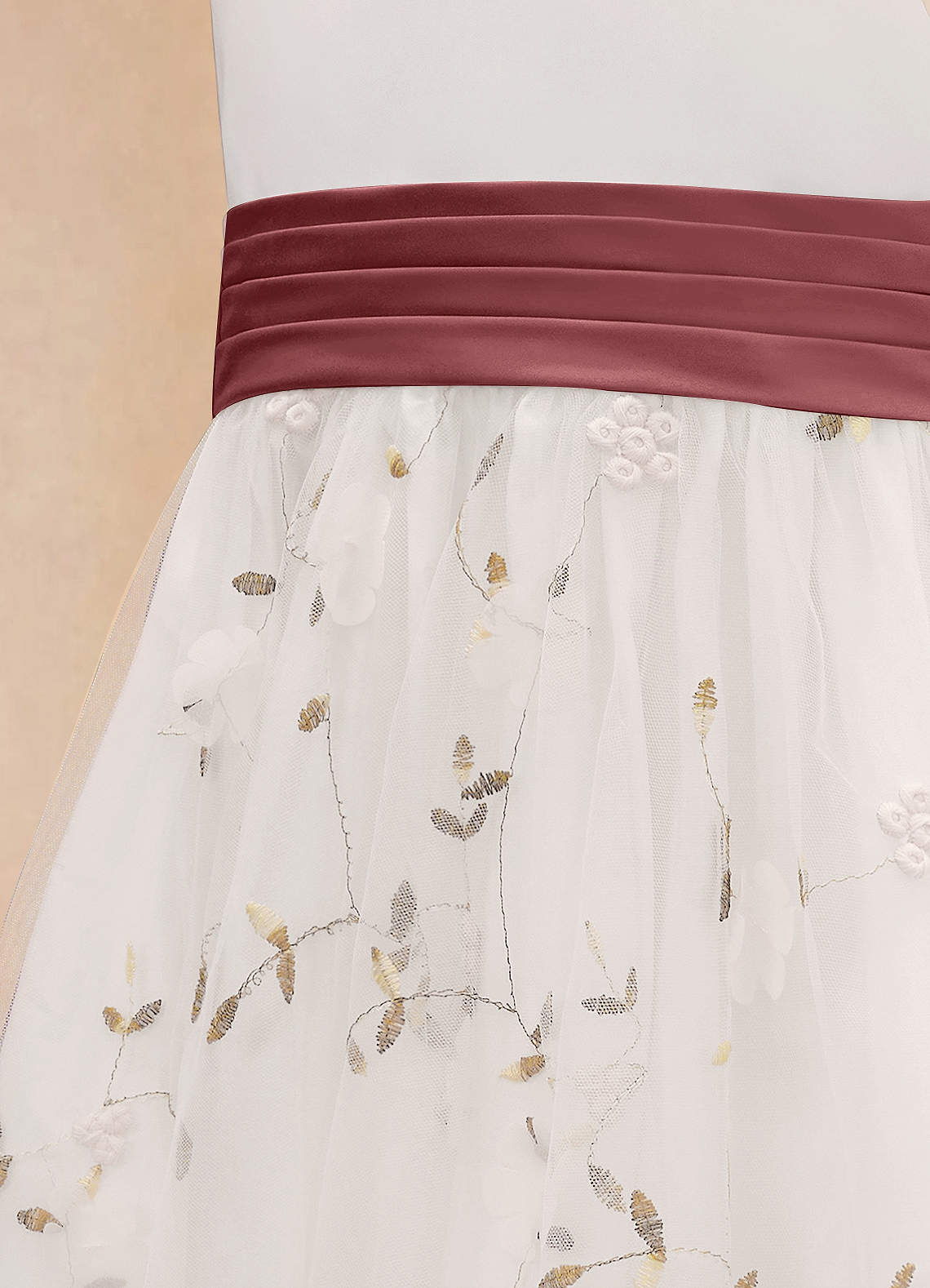 Azazie Pollie Flower Girl Klänningar Klä A-Linje i Tyll Rosett image13