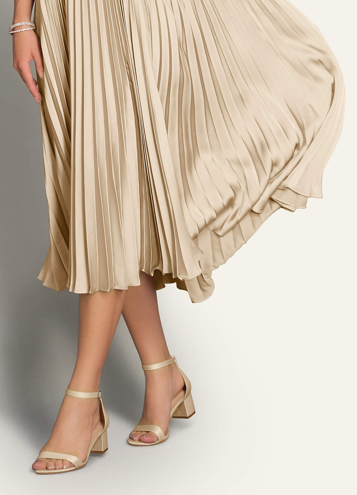 front Matching Color Matte Satin One Strap Buckle Block Heel Sandals