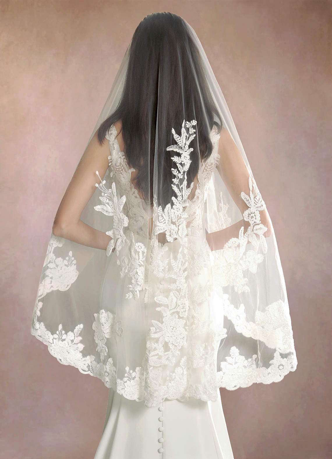 front Charity Lace Fingertip Veil