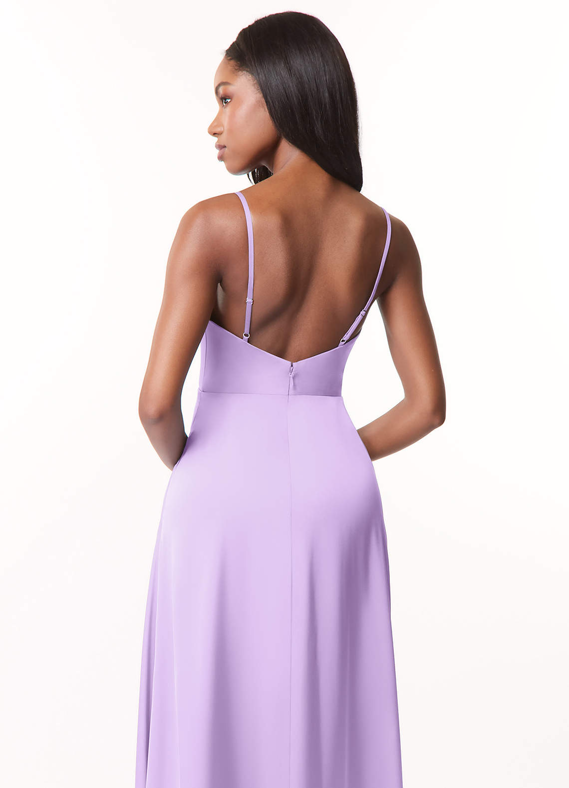 Azazie Brielle Ready to Ship Lilac Stretch Satin Bridesmaid