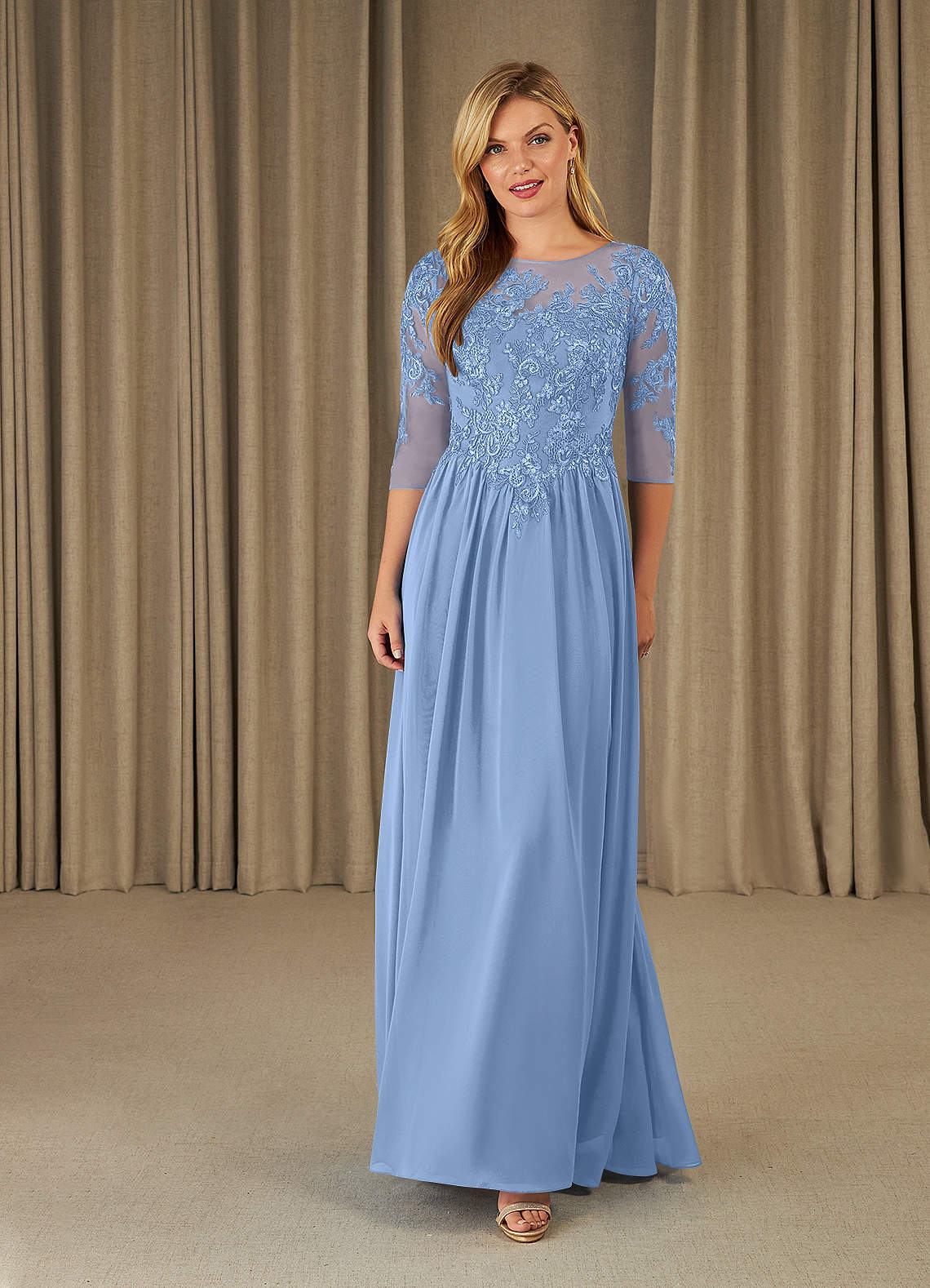 Steel Blue Mother of the Bride Dresses