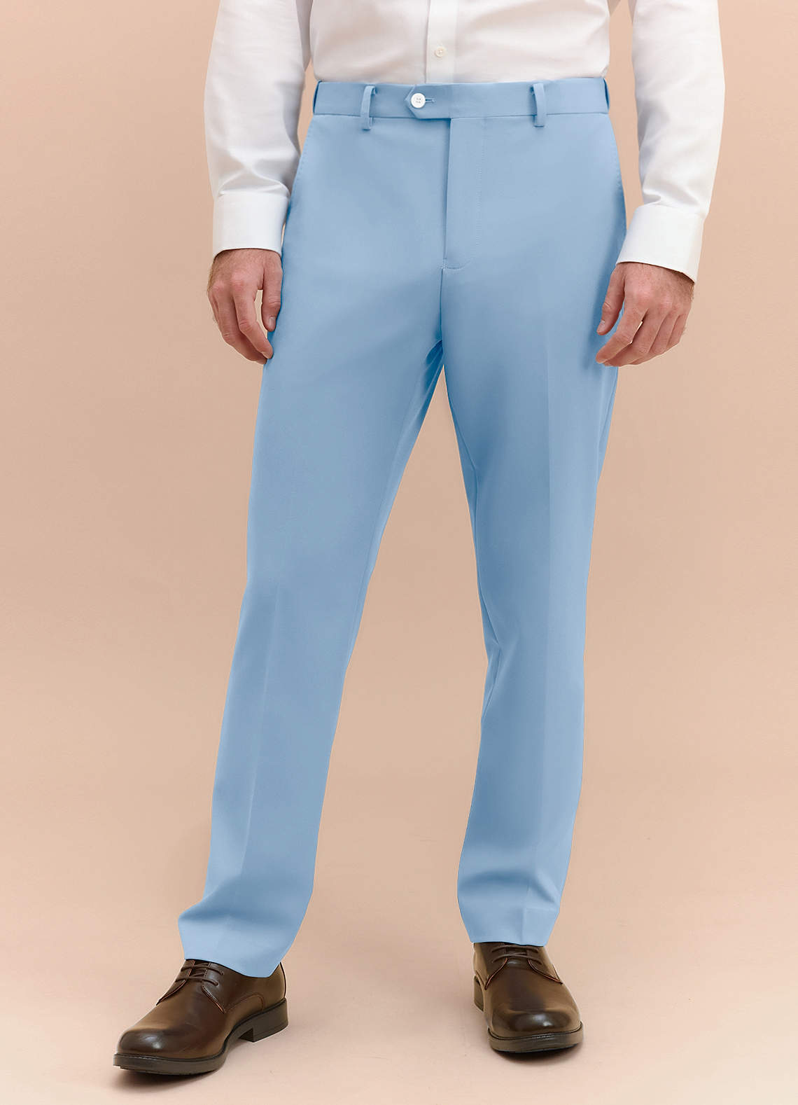front James Sky Blue Structured Stretch Dress Pants