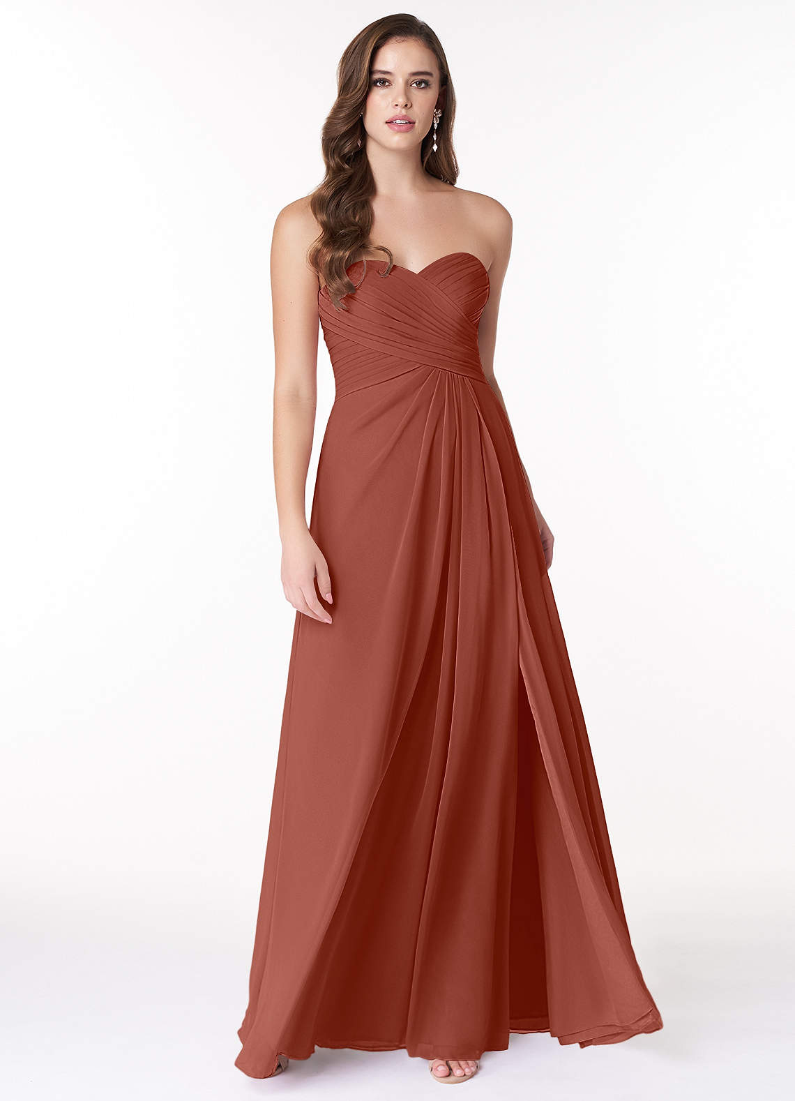 Azazie Arabella Allure Final Sale Desert Rose A-Line Sweetheart Neckline Chiffon Convertible Dress image3