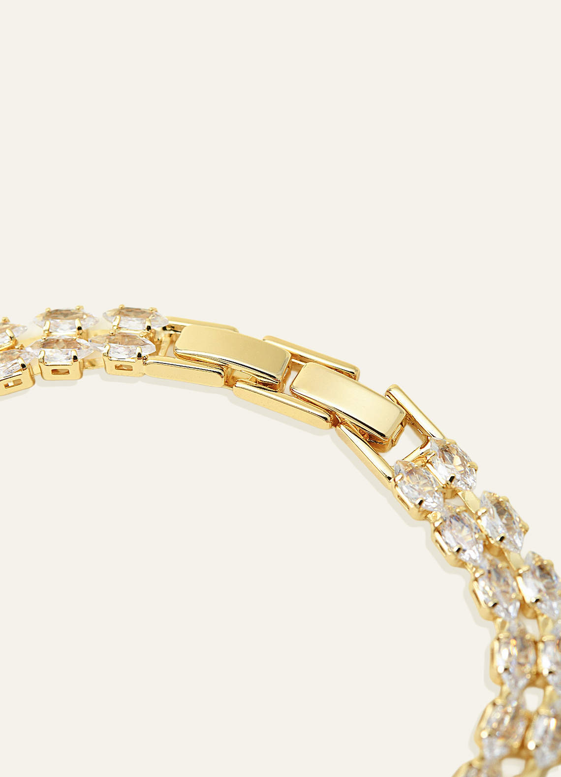 front Double Row Crystal Tennis Bracelet