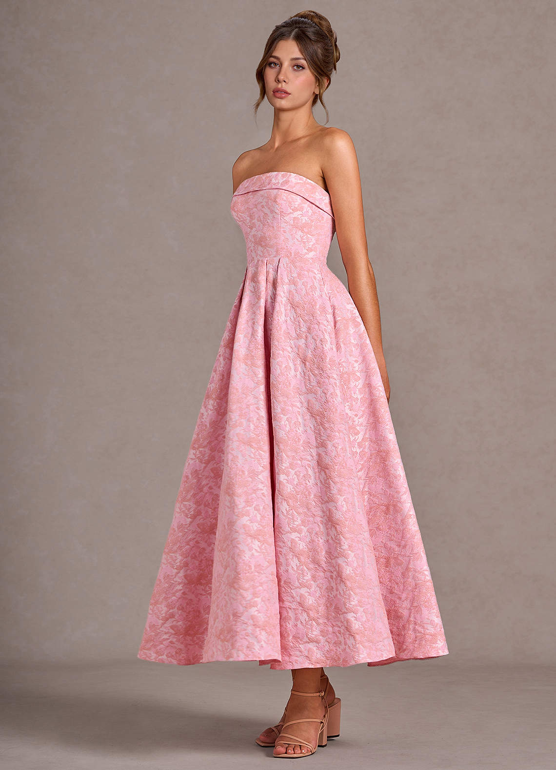 Emberlyn Pink Multi A-line Maxi Dress | Azazie