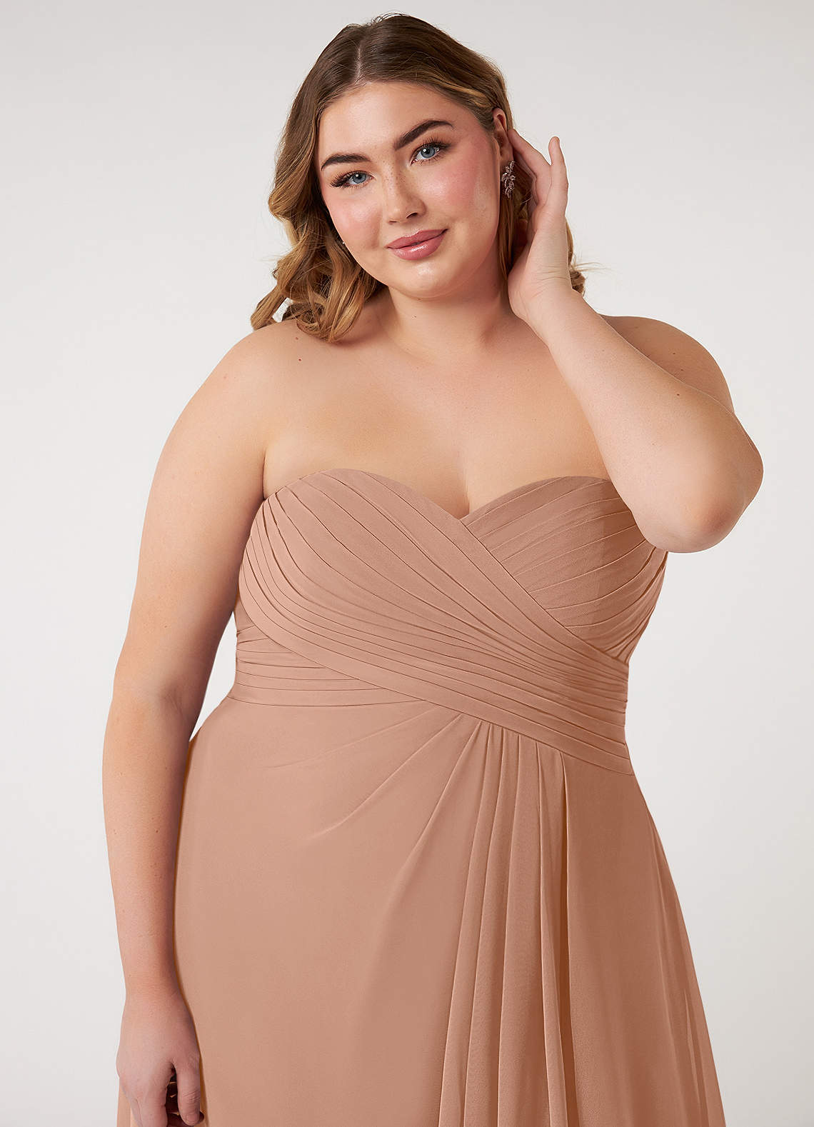 tai nude schwanger Azazie Arabella Allure Brautjungfernkleid in Champagner Rosa | Azazie