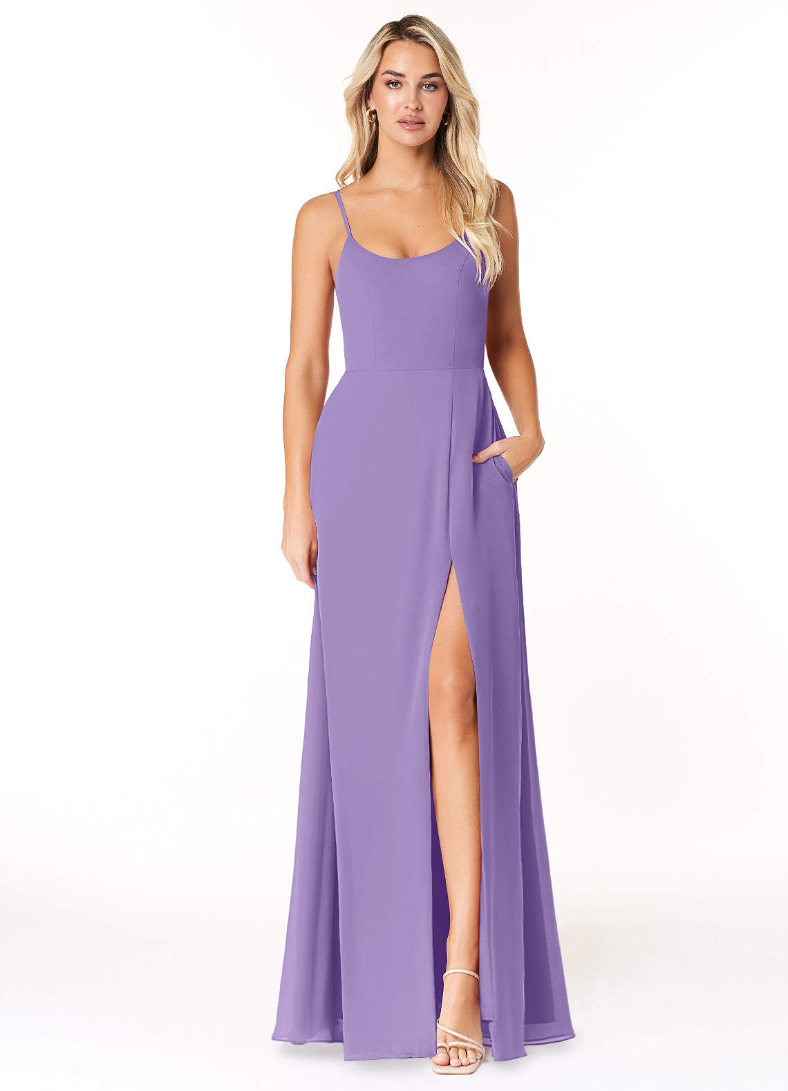 Azazie Moira Bridesmaid Dresses Tahiti A-Line Scoop Chiffon Dress image1