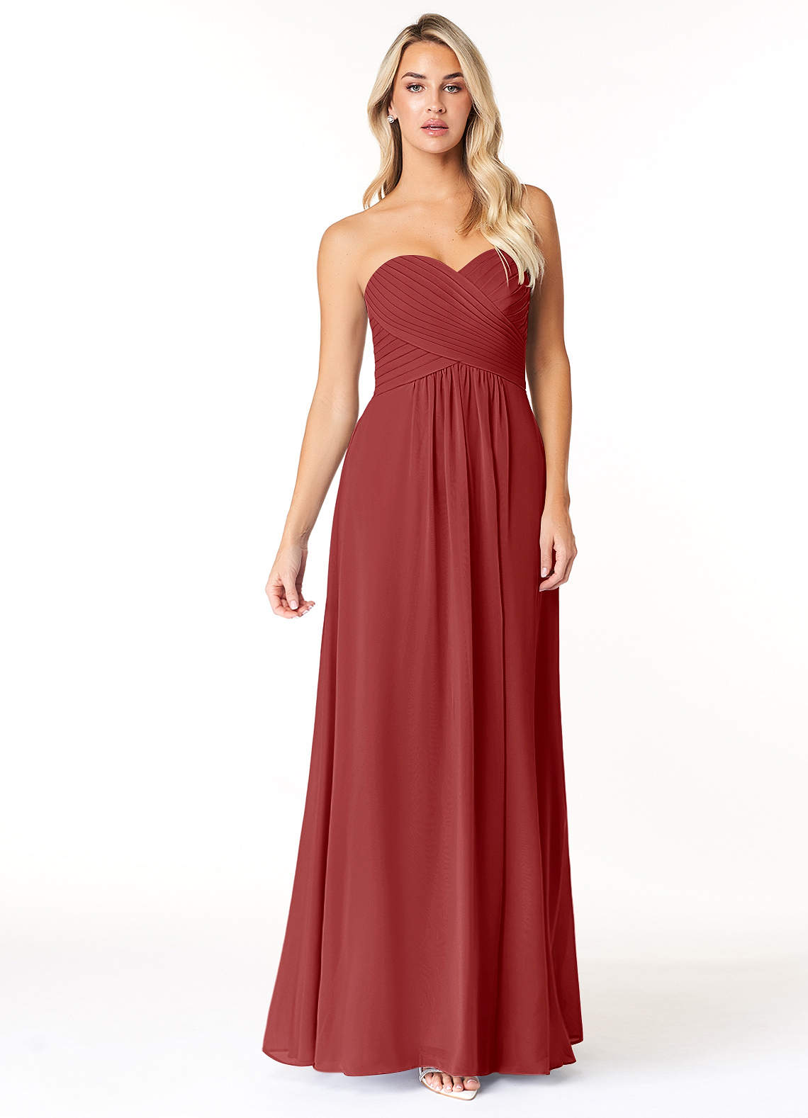 Azazie Yazmin Rust Chiffon Bridesmaid Dresses | Azazie