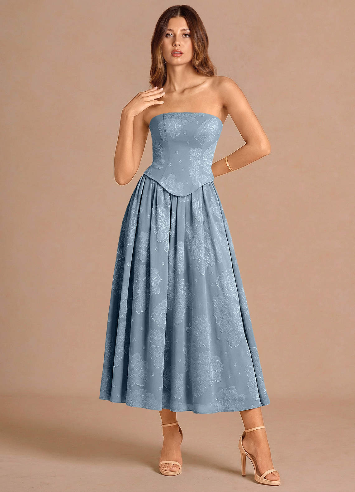 Isaura Powder Blue Midikjole image3