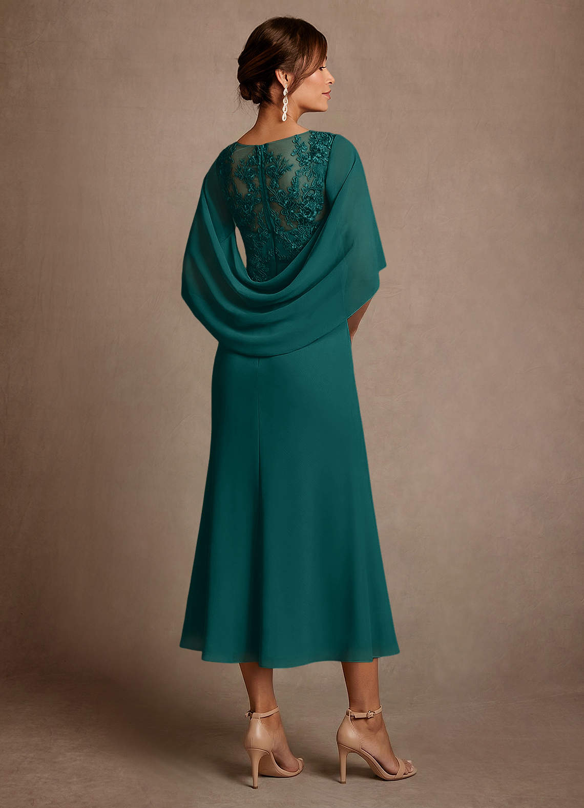 Azazie Forums Mother of the Bride Dresses Peacock A-Line Lace Dress image1