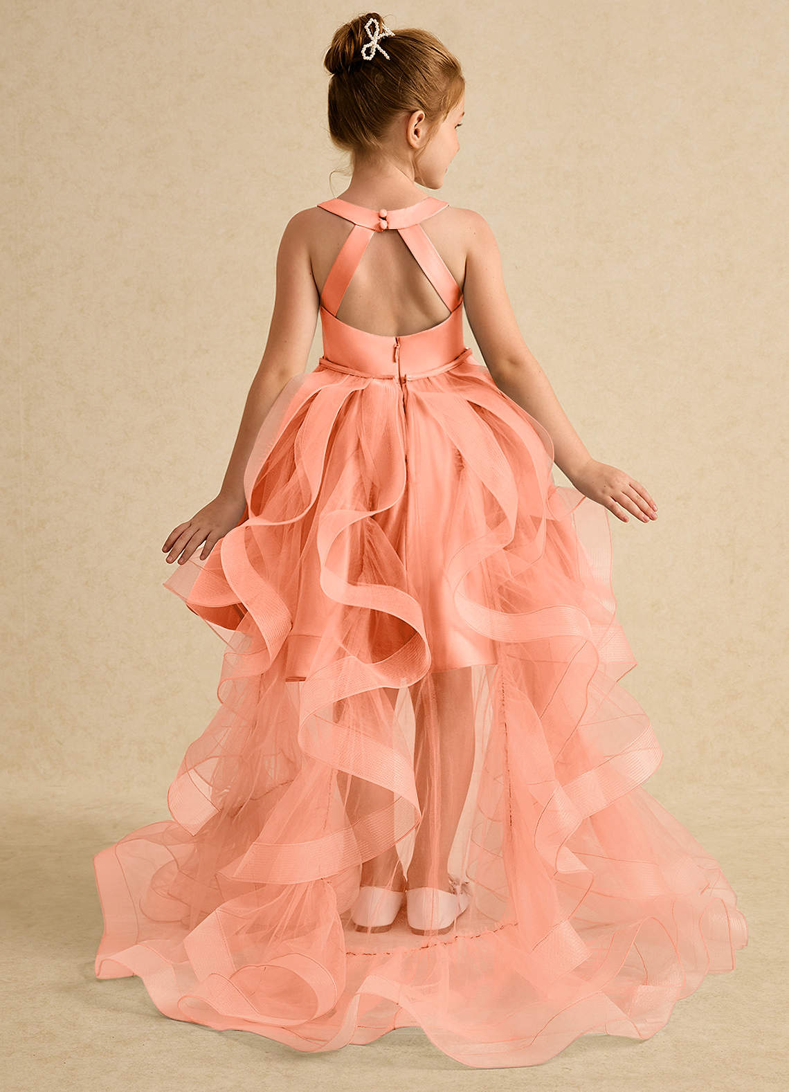Azazie Julietta vestidos de niña de las flores Vestido de Atardecer de Tul de Princesa con Convertible image1