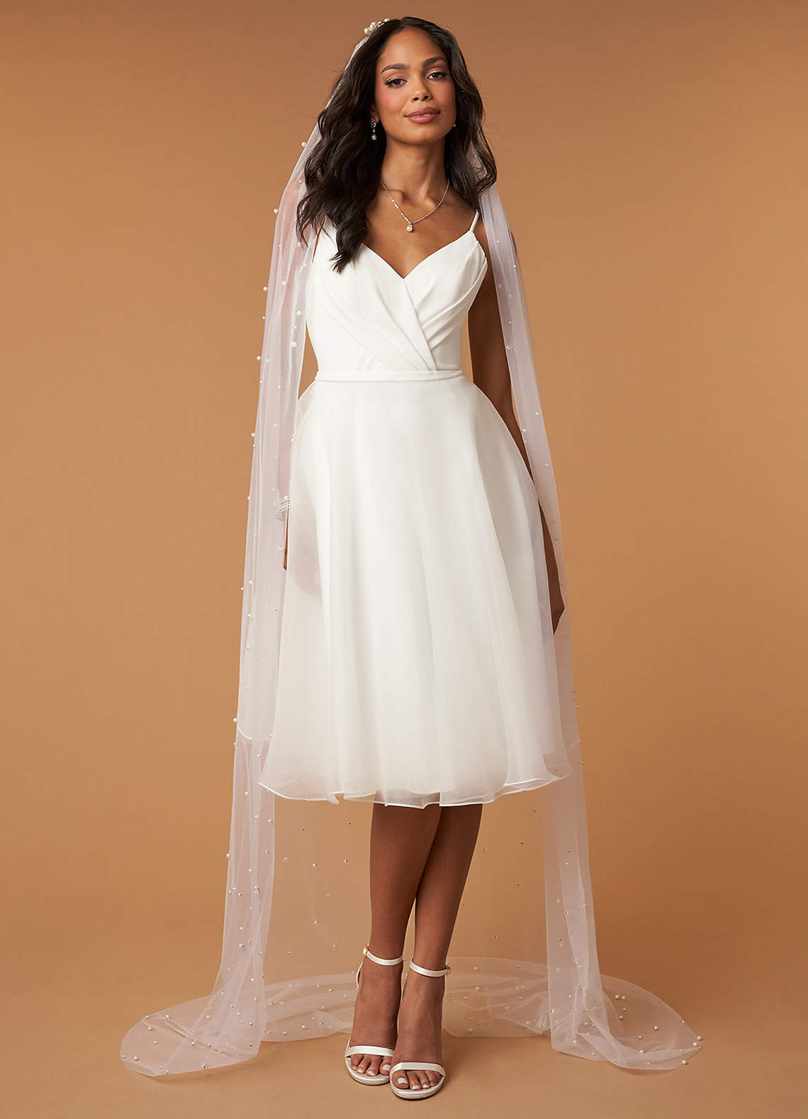 front Quin Pearl Chapel Length Veil