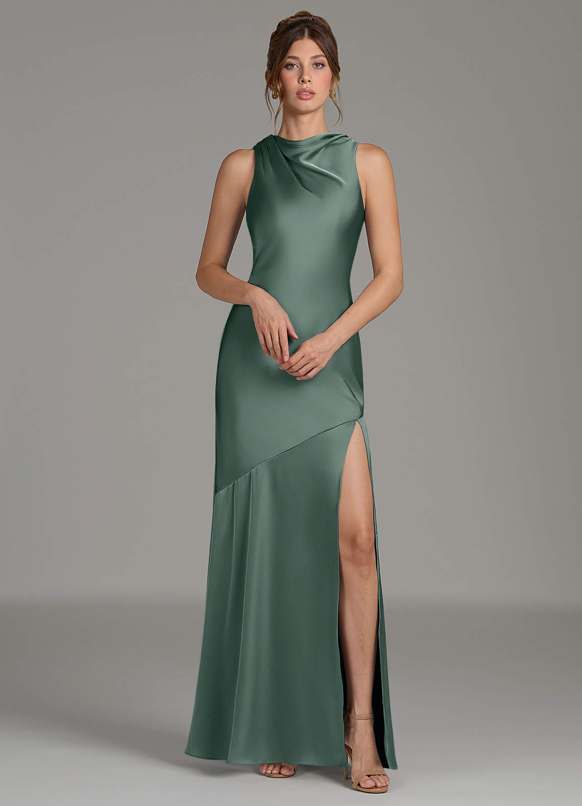 sea moss bridesmaid dresses Azazie Kiara Gown with Sleeves The perfect black tie Made To Order Sizes:AU 6XL/24 wanted styling detail