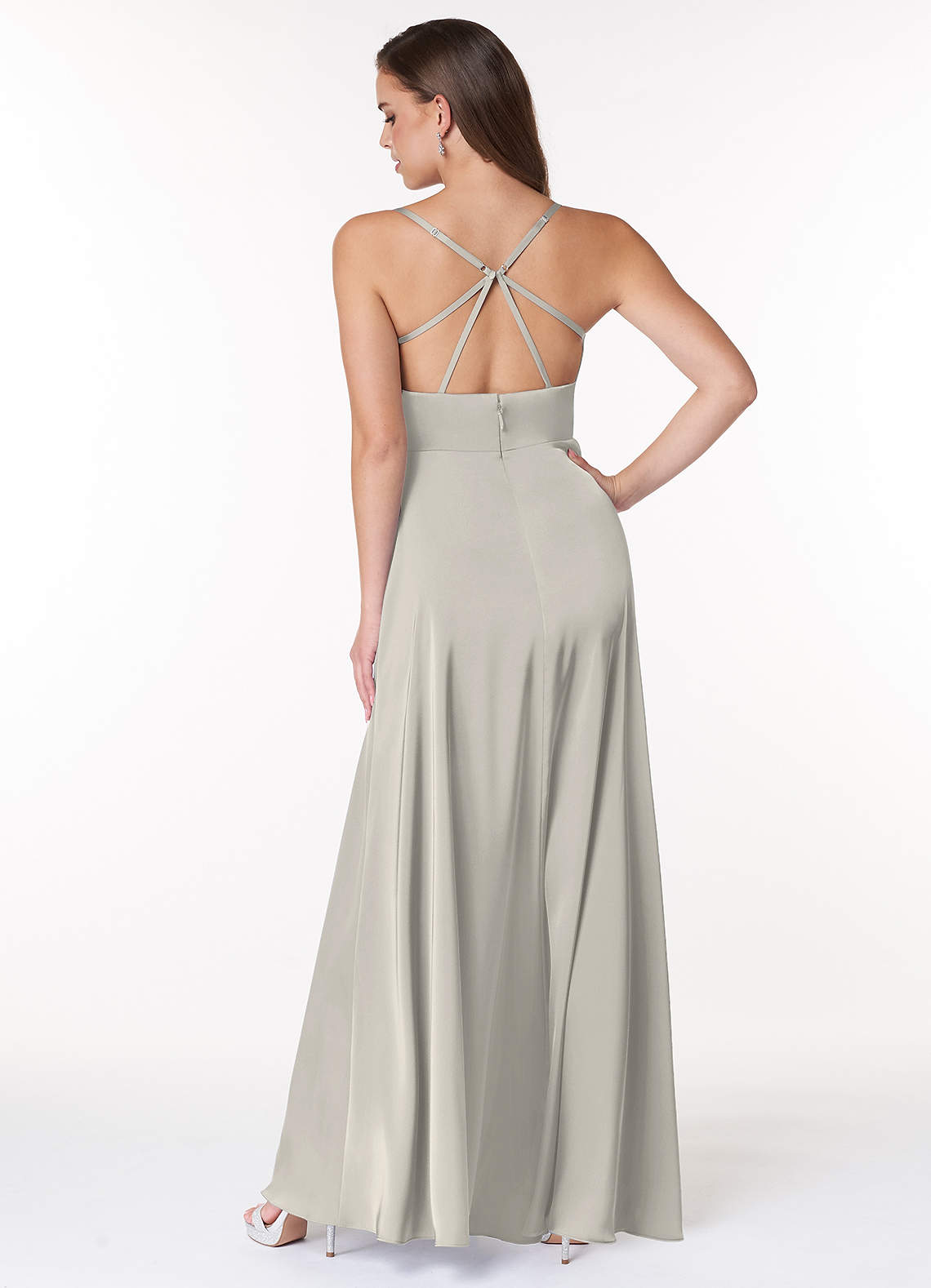 Pebble Azazie Clove Stretch Satin Dress Bridesmaid Dresses | Azazie