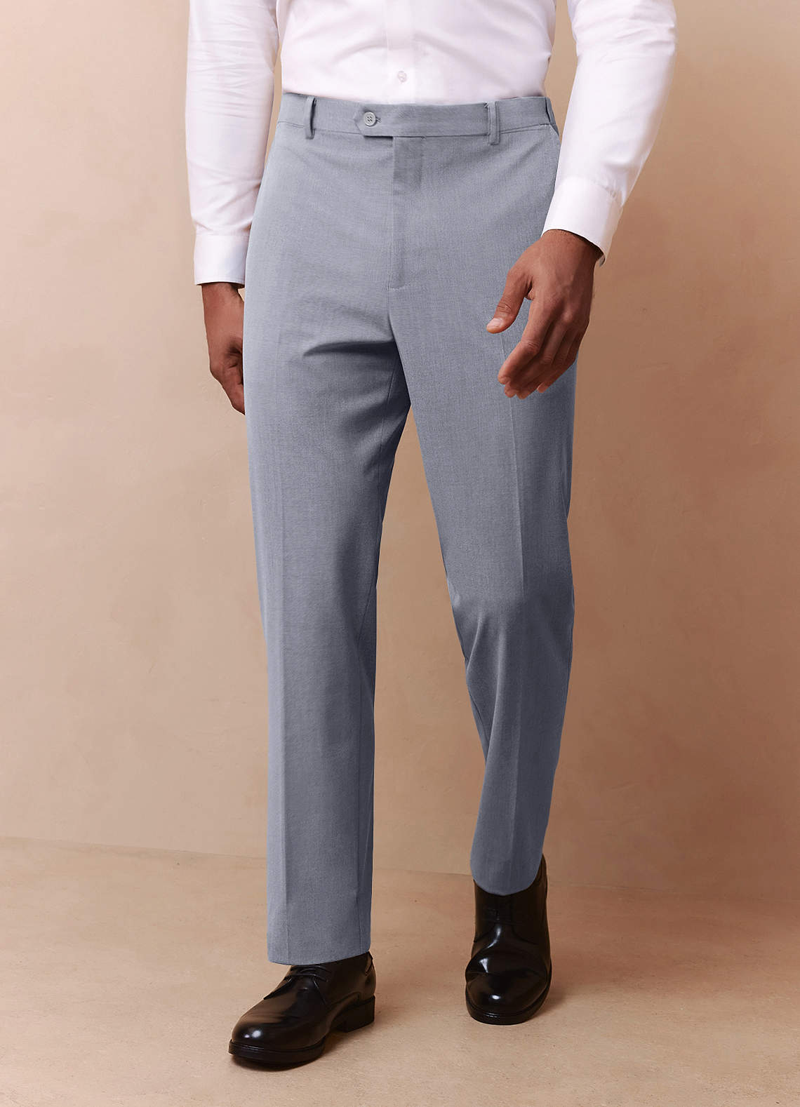 front Savile Grey Wool Blend Dress Pants