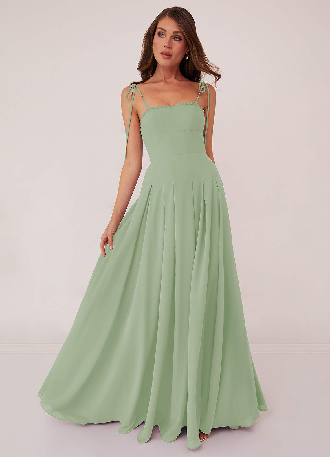 Long Dress with Box Pleats