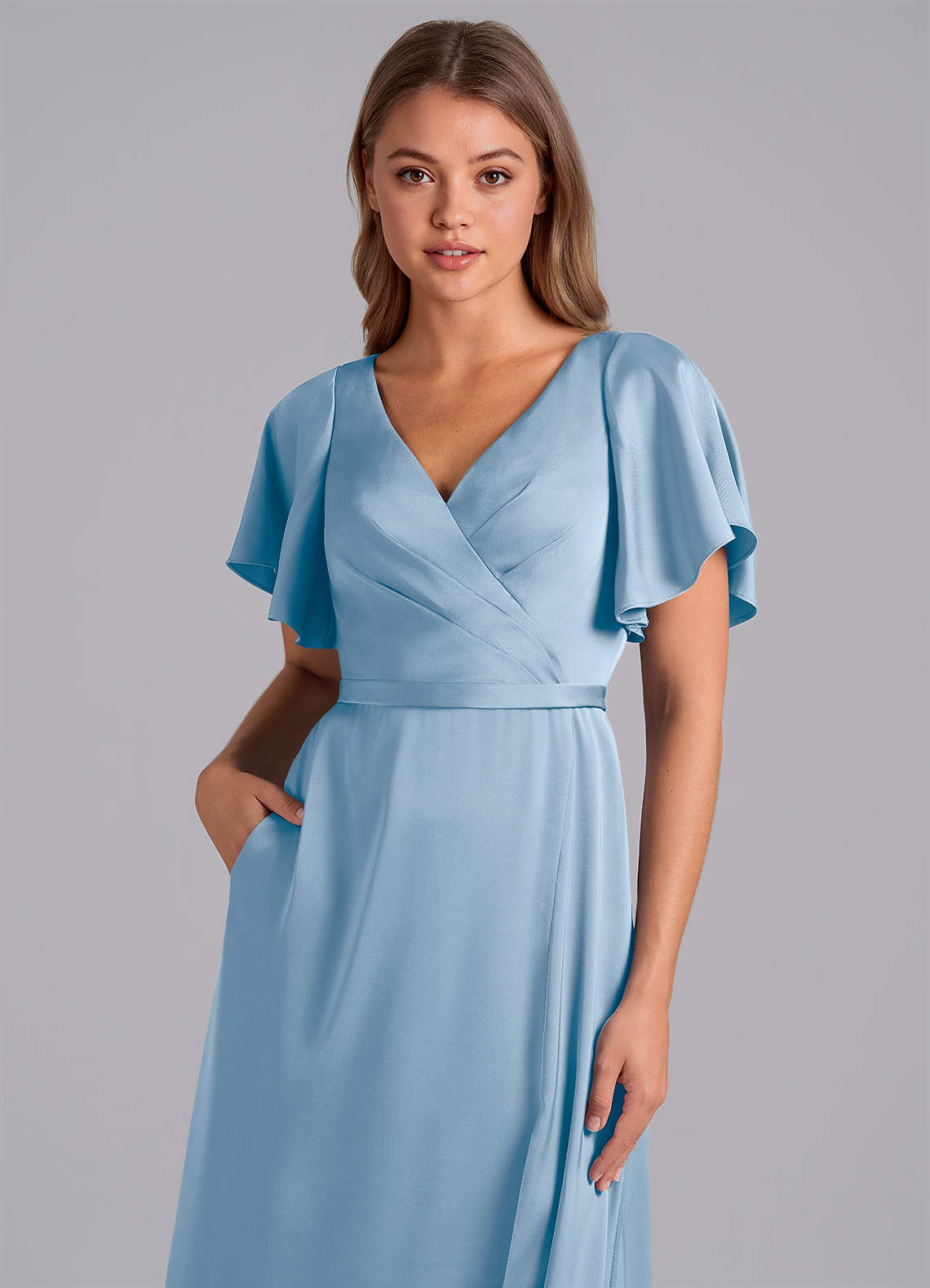princess polly baby blue dress Dark blue long prom dress, simple blue evening dress – dresstby main image 1