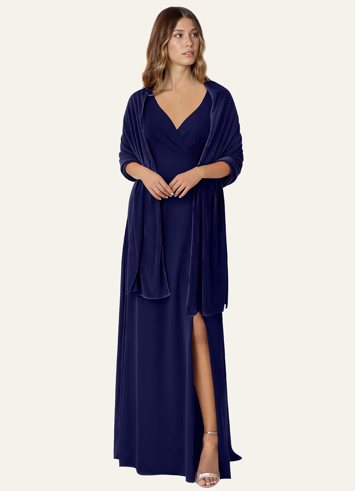 front Samtschal in passender Farbe