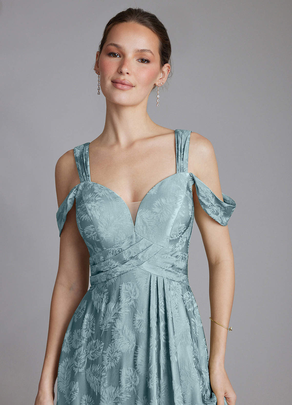 Azazie Emoria Light Blue Jacquard Jacquard Bridesmaid Dresses | Azazie