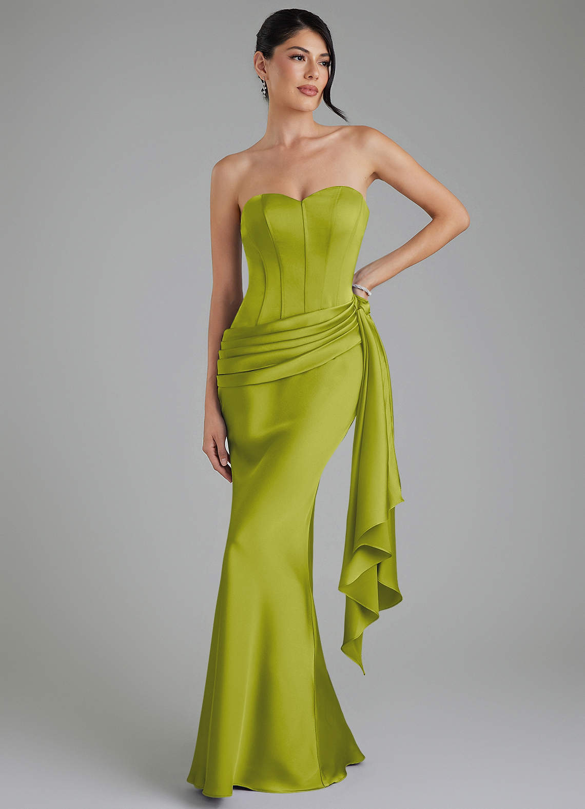 azazie raya stretch satin dress Azazie Raya