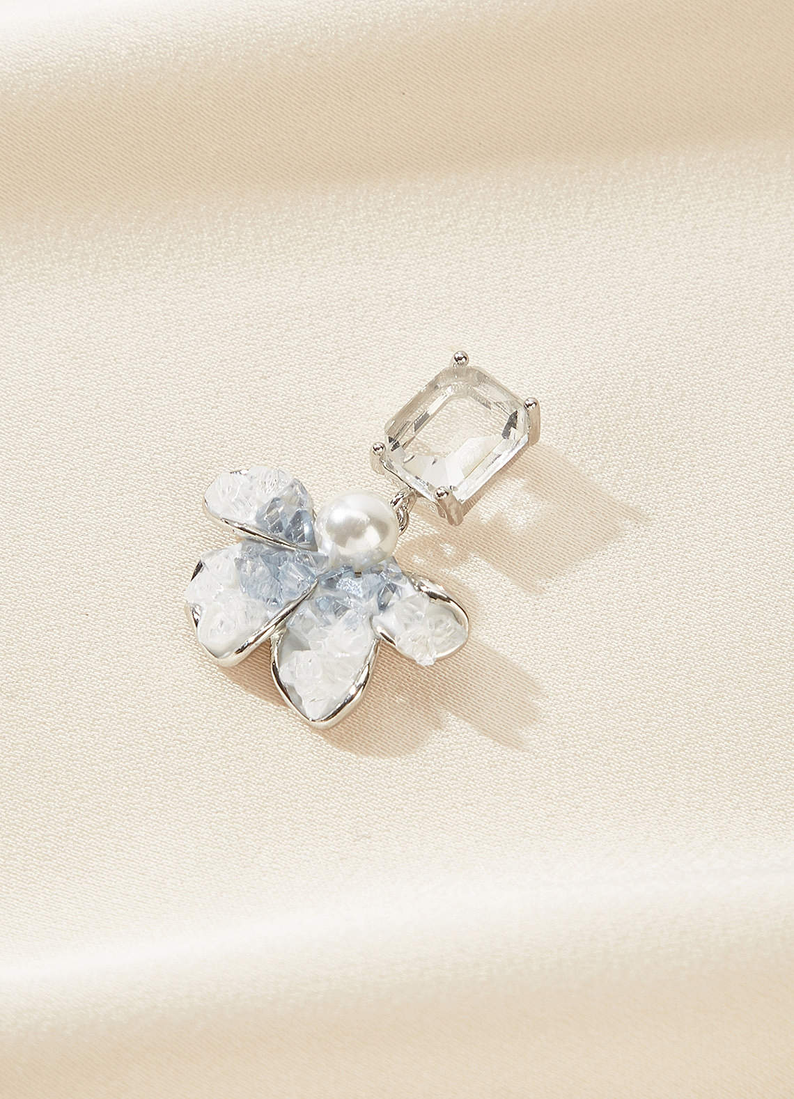 front Something Blue Flower Drop Earrings