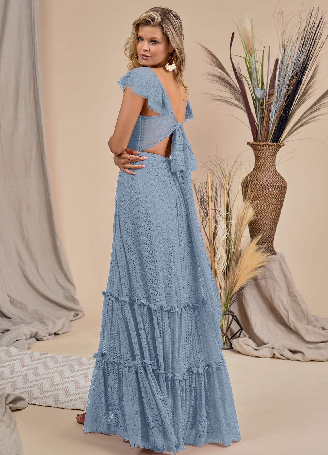 Azazie Bora Bora Bridesmaid Dresses A-Line Lace Viscose Floor-Length Dress image1
