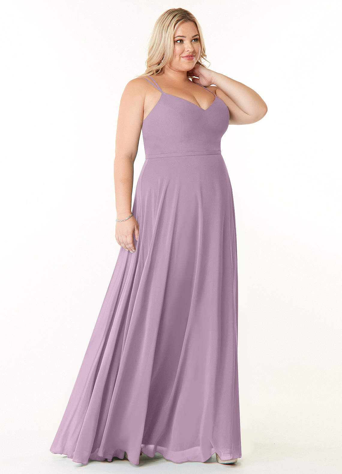 wisteria plus size bridesmaid dresses Azazie Janine Wisteria Chiffon Bridesmaid Dresses