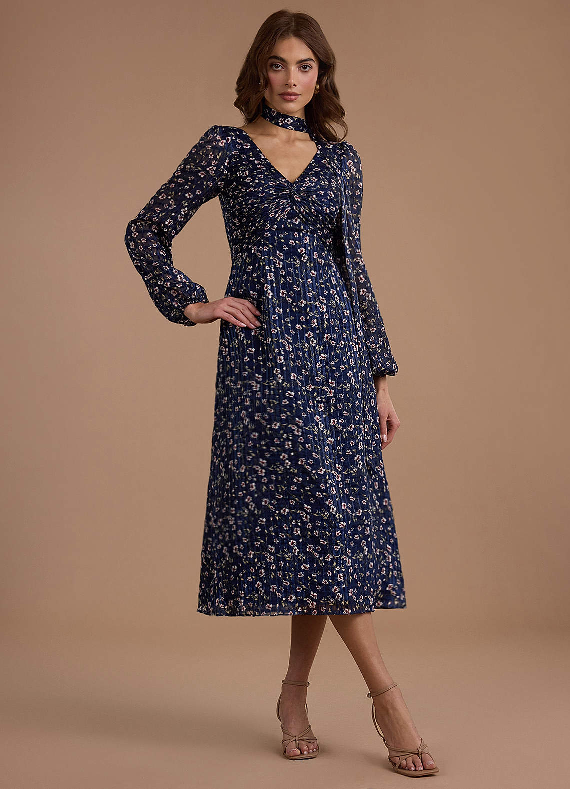 Edith Floral Gingham Midi Dress image6