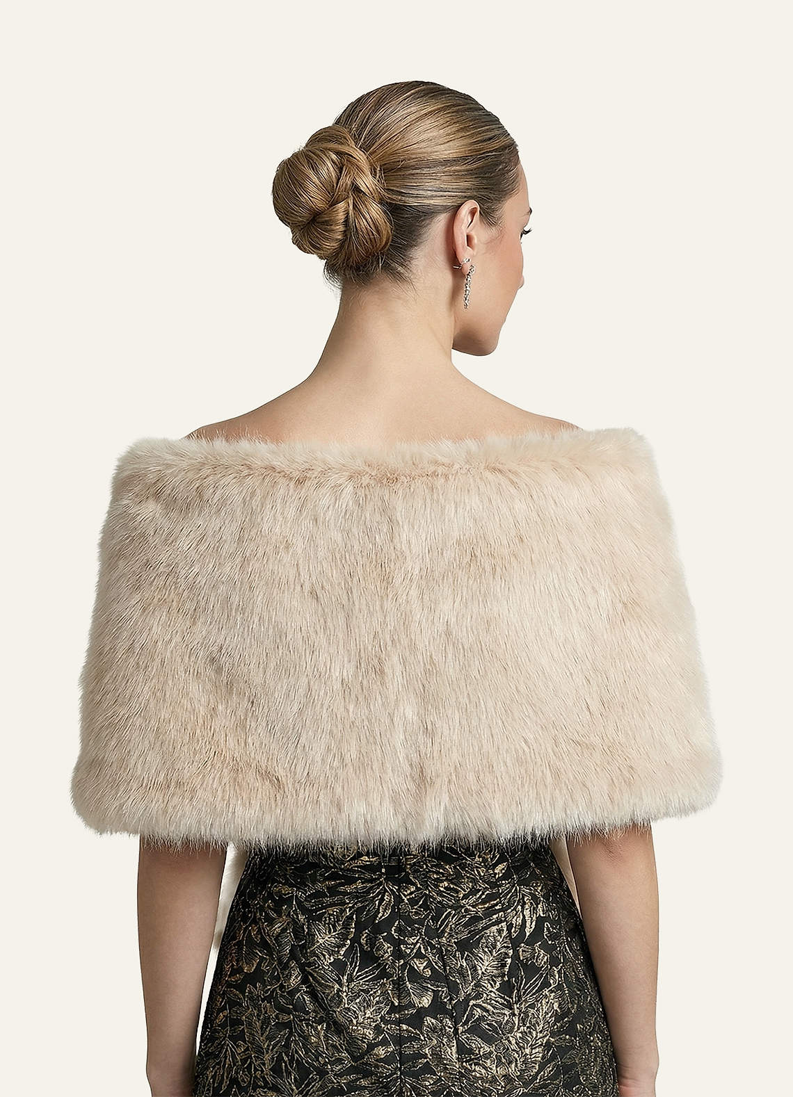 front Plush Faux Fur Wrap