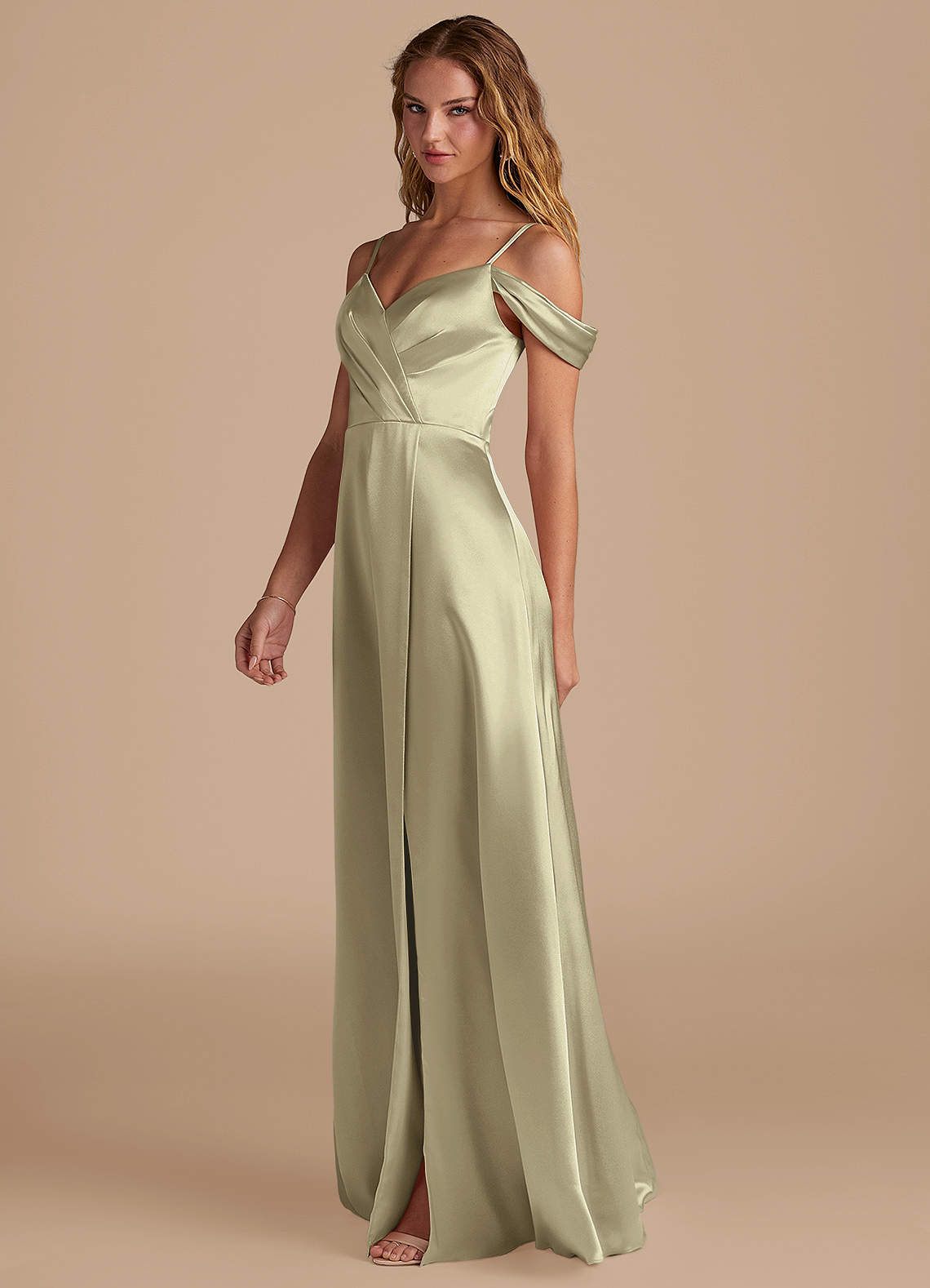 satin bridesmaid dresses australia Azazie Ocean Ready to Ship Auburn Metallic Silk Satin Colors:Moss Green 838