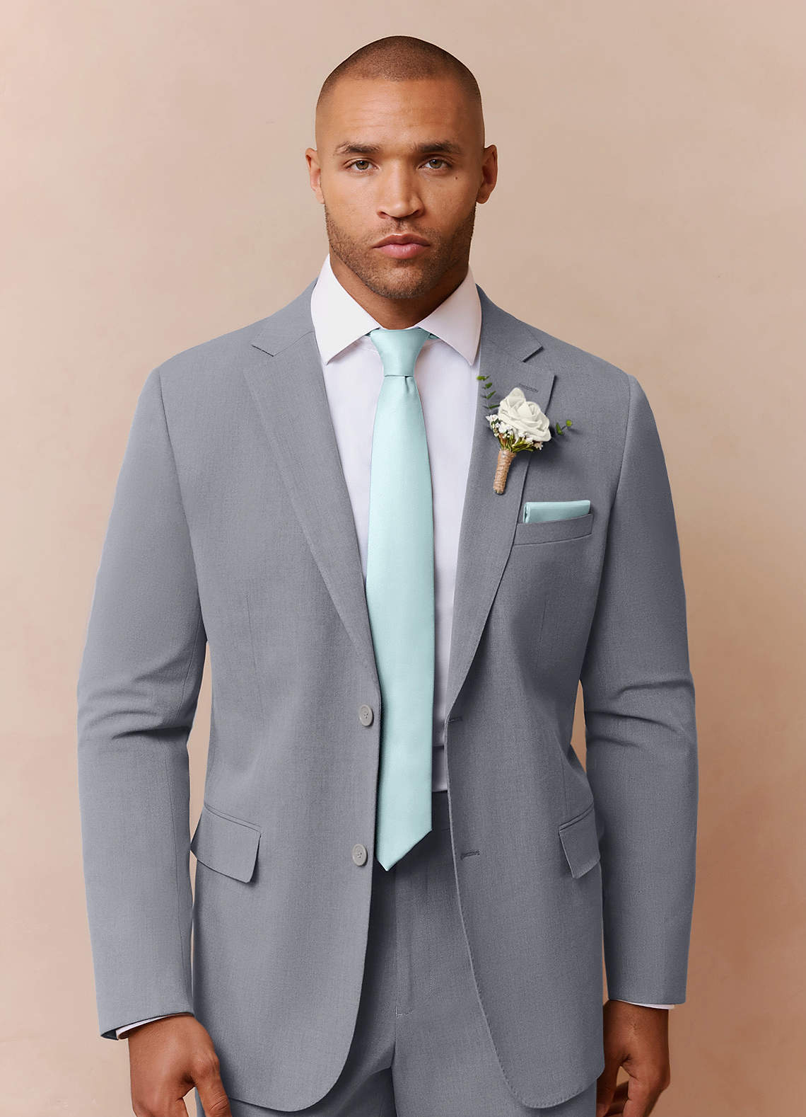 front Savile Grey Wool Blend Suit Jacket