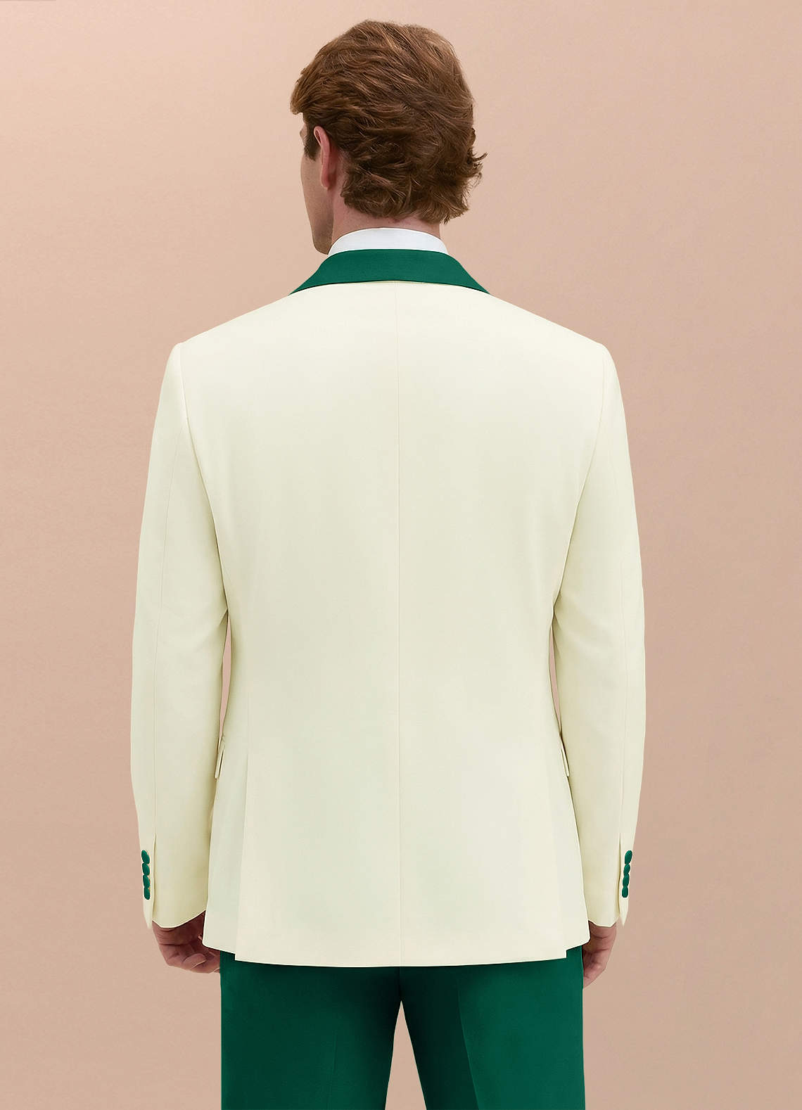 front Adrian Emerald Shawl Lapel Structured Stretch Tuxedo Jacket