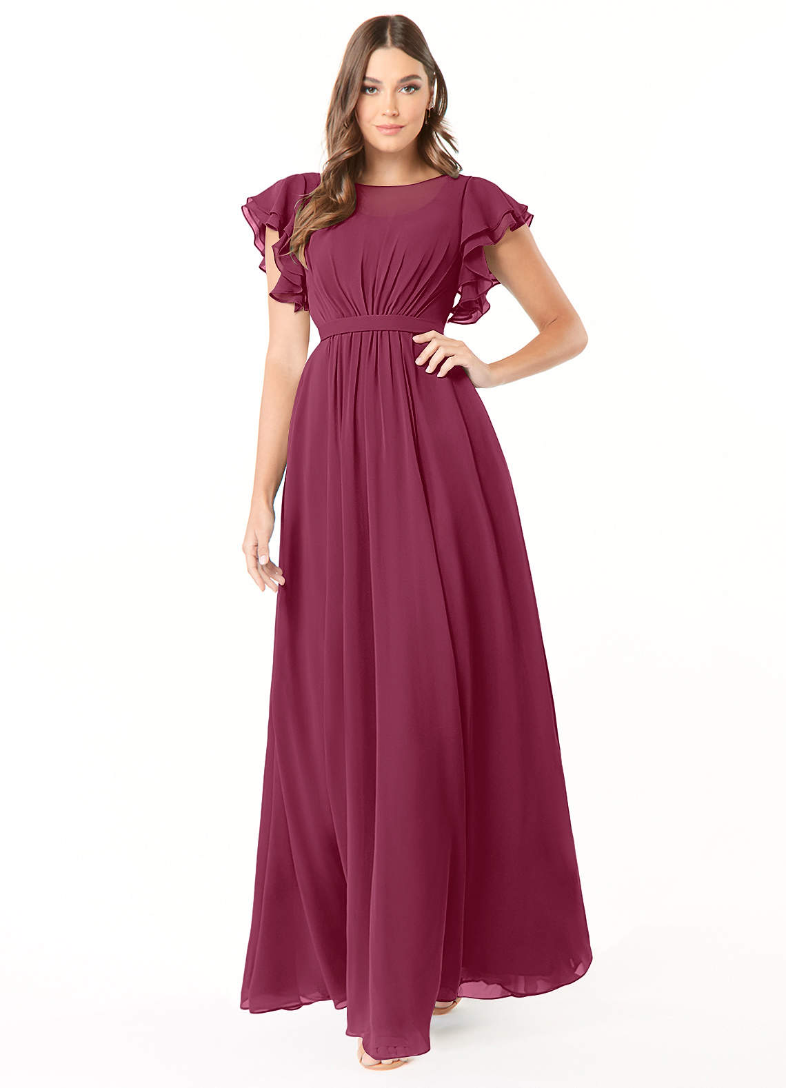 Modest purple bridesmaid dresses best sale