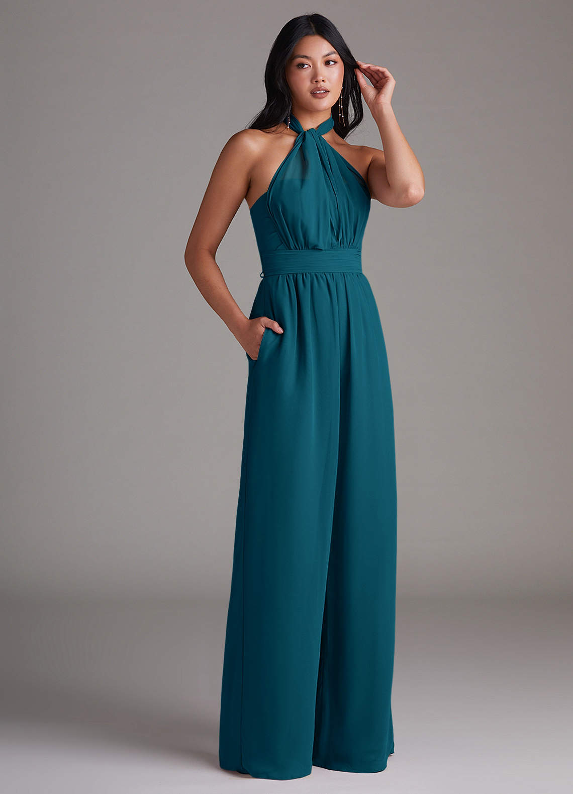 Azazie Lamara Ready to Ship Ink Blue Chiffon Bridesmaid Dresses
