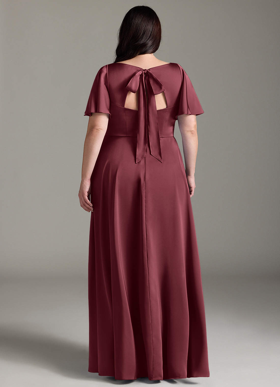 Azazie Kimber Merlot Stretch Satin Bridesmaid Dresses | Azazie