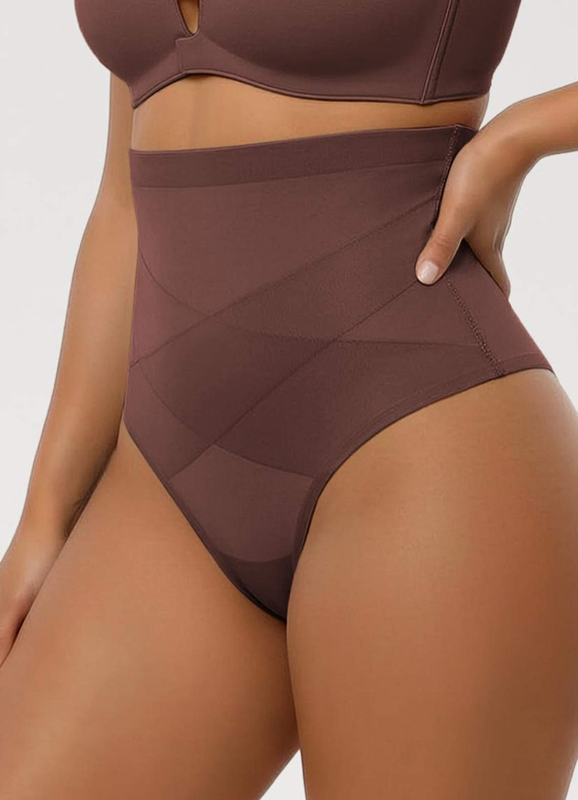 front X-Shaped Tummy Control High Waist Stretch Shaping Thong