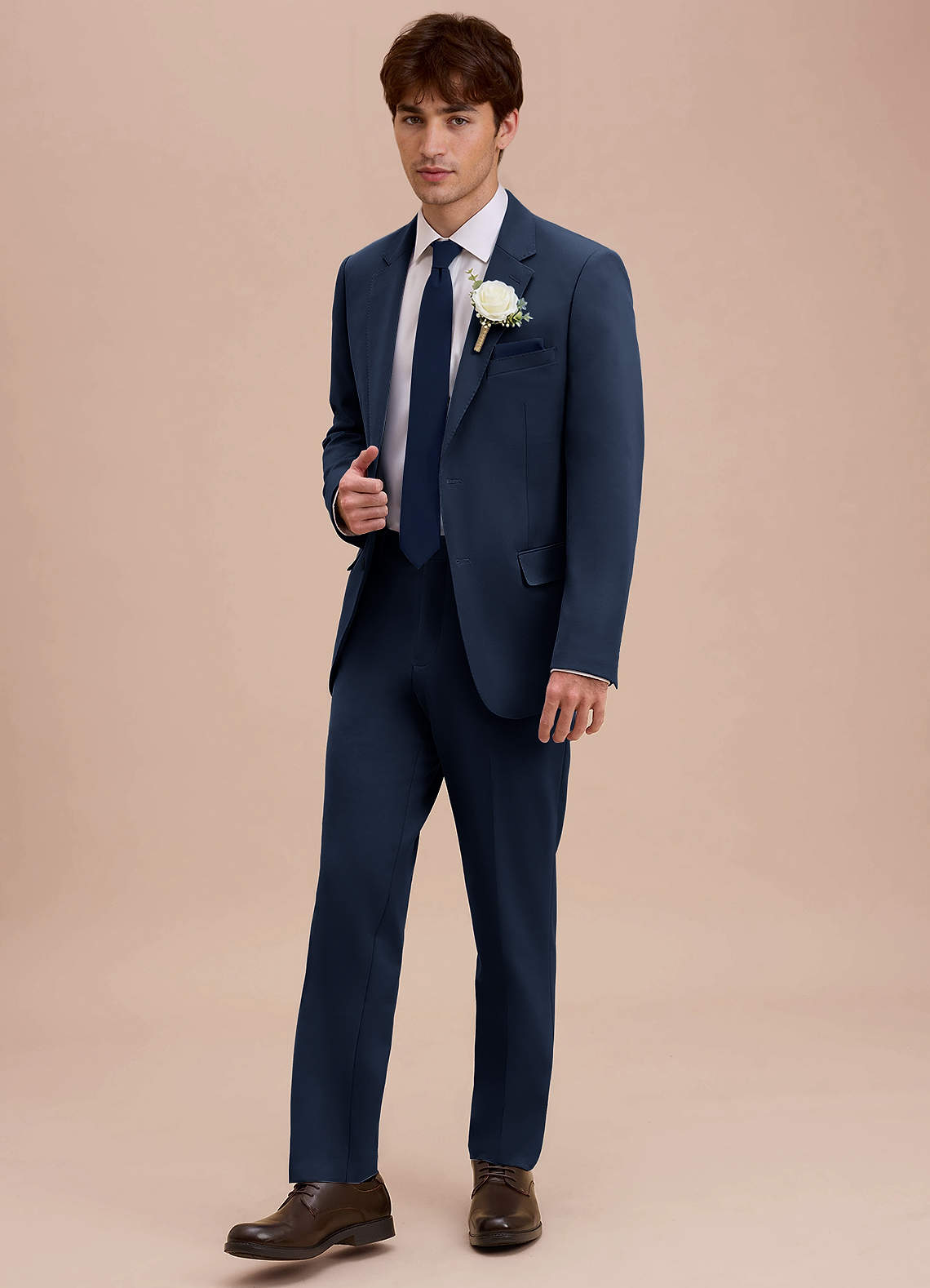 front Ethan Dark Navy Refined Weave Suit