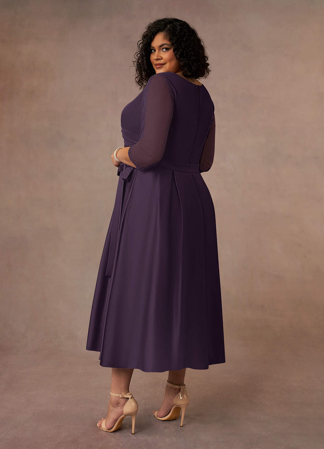 Plus Size Mother of the Bride Dresses Tea Length Lavender