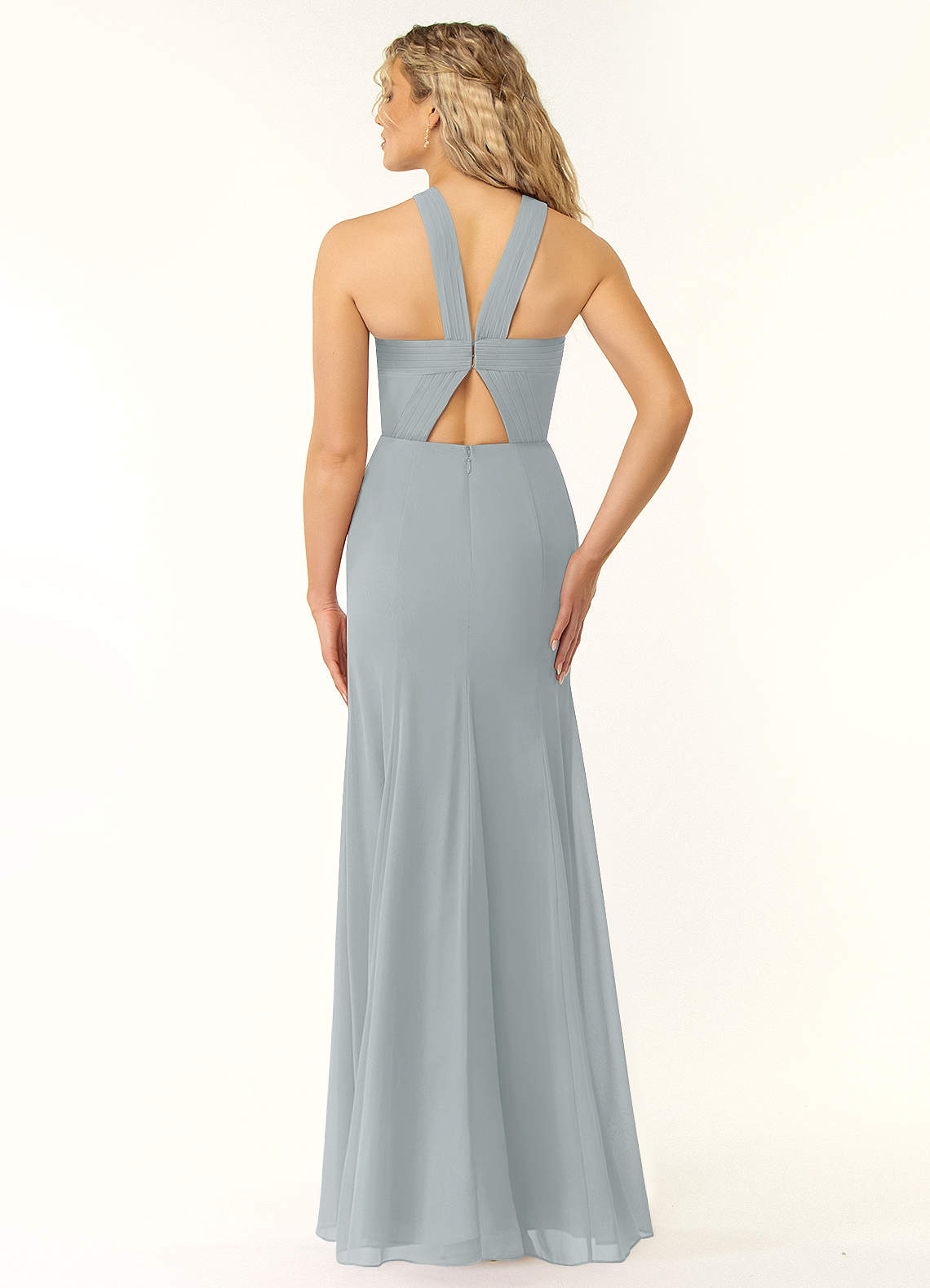 grey halter neck bridesmaid dress Sheath Halter Floor Length Sequined Bridesmaid Dress COCOMELODY CB0401