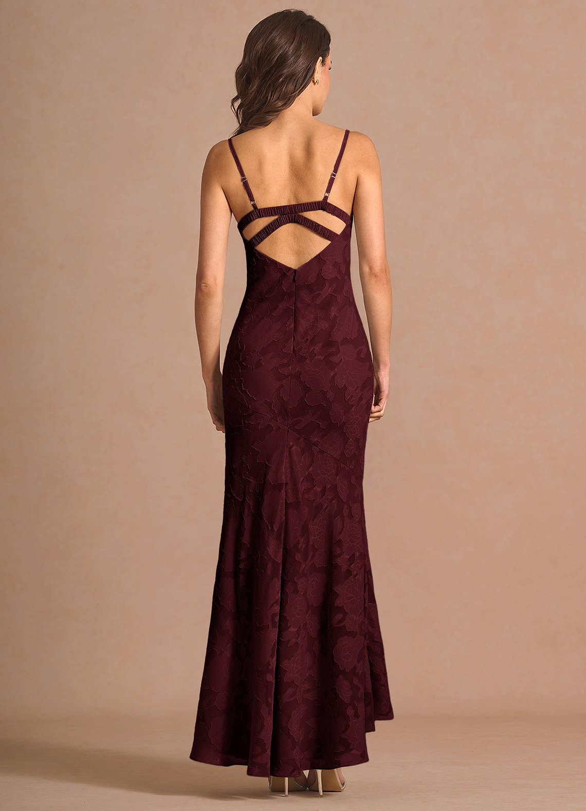 wine lace bridesmaid dresses Wine Red Lace Cap Sleeves Long Bridesmaid Dress FancyVestido