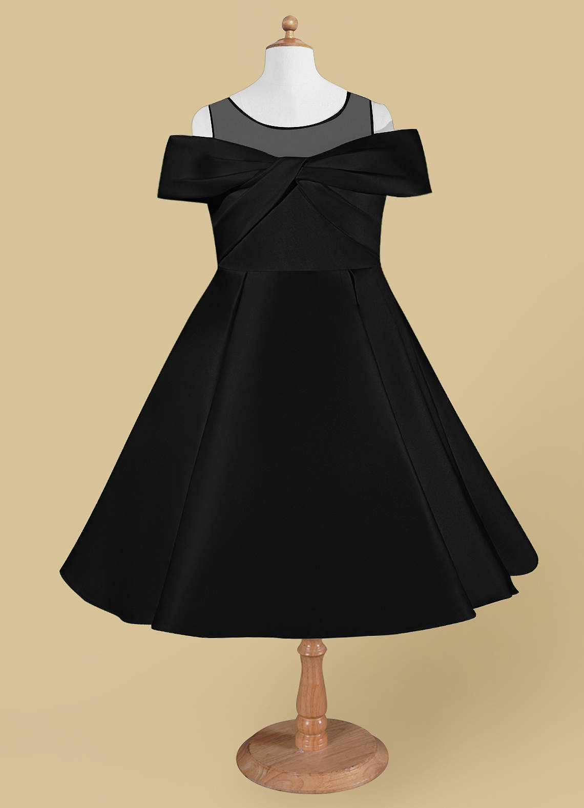 Azazie Shirin robes de demoiselle d'honneur Robe A-ligne Épaule décolletée Longueur genou Mat Satiné image1