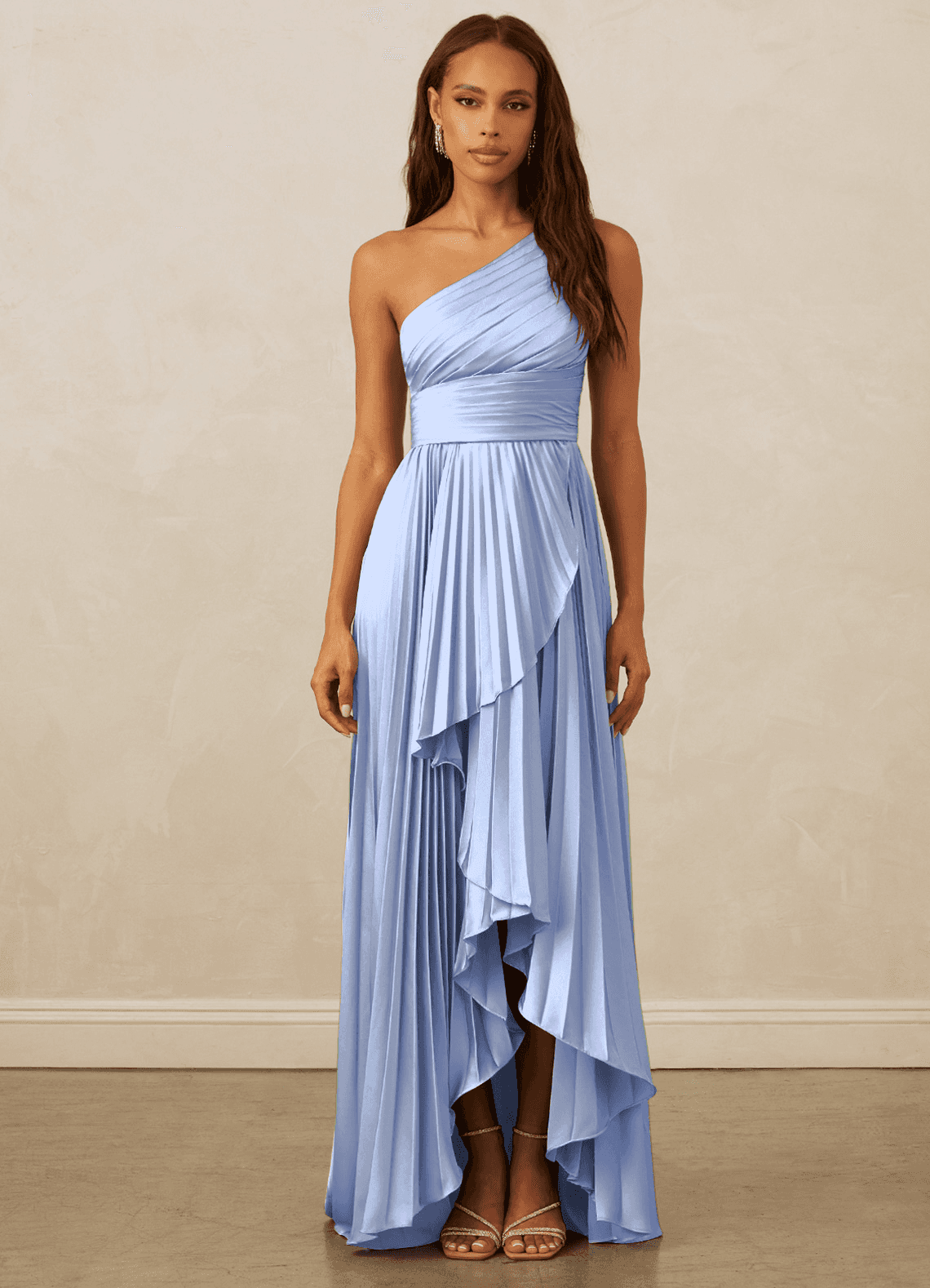 Christian Siriano Bridal for Azazie 1008 Brautjungfernkleider A-Linie One-Shoulder Stretch-Satin Kleid Eis image1