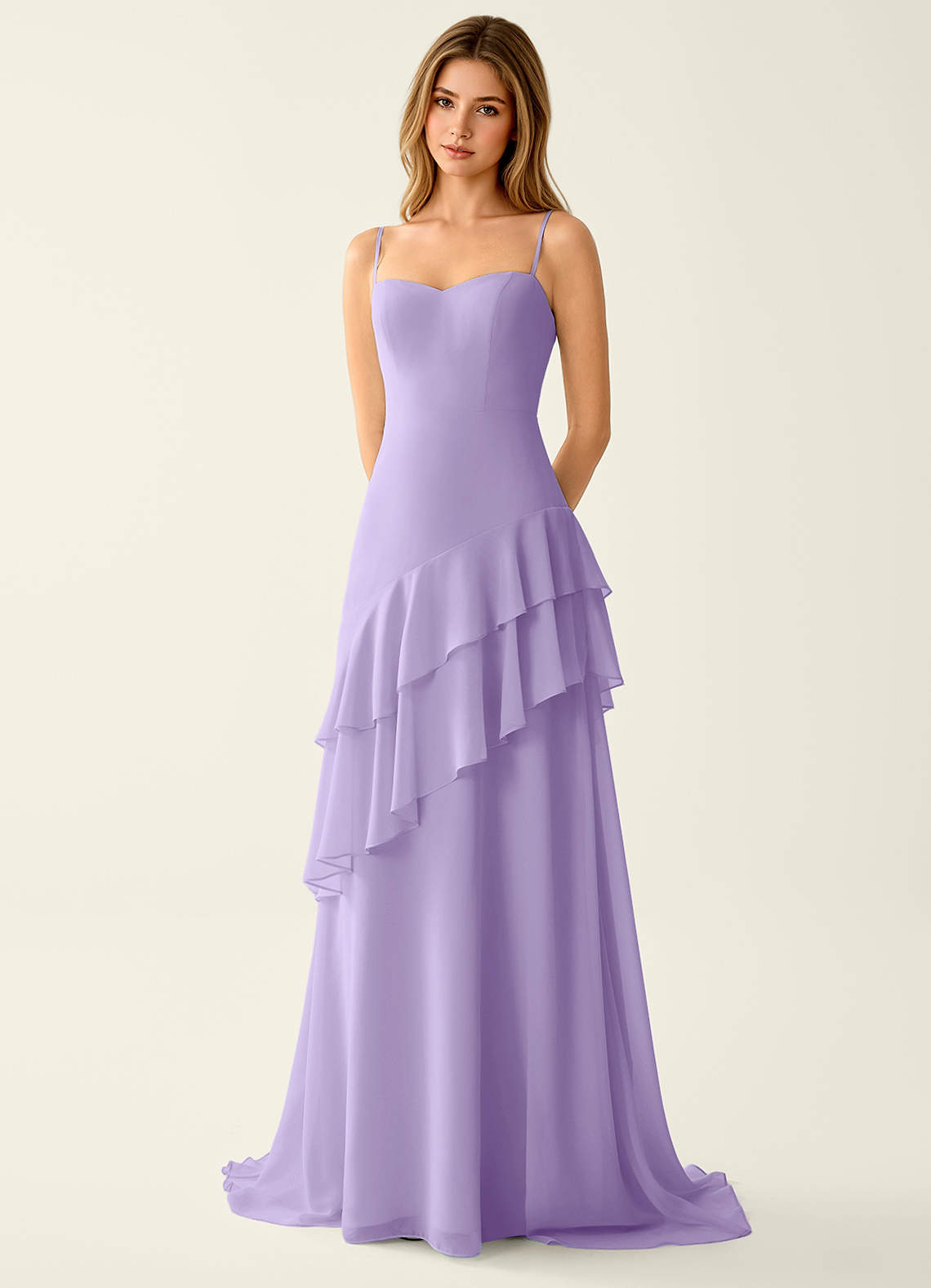 lilac chiffon prom dress Lilac Chiffon Strapless Floor Length Prom Dresses, SP945
