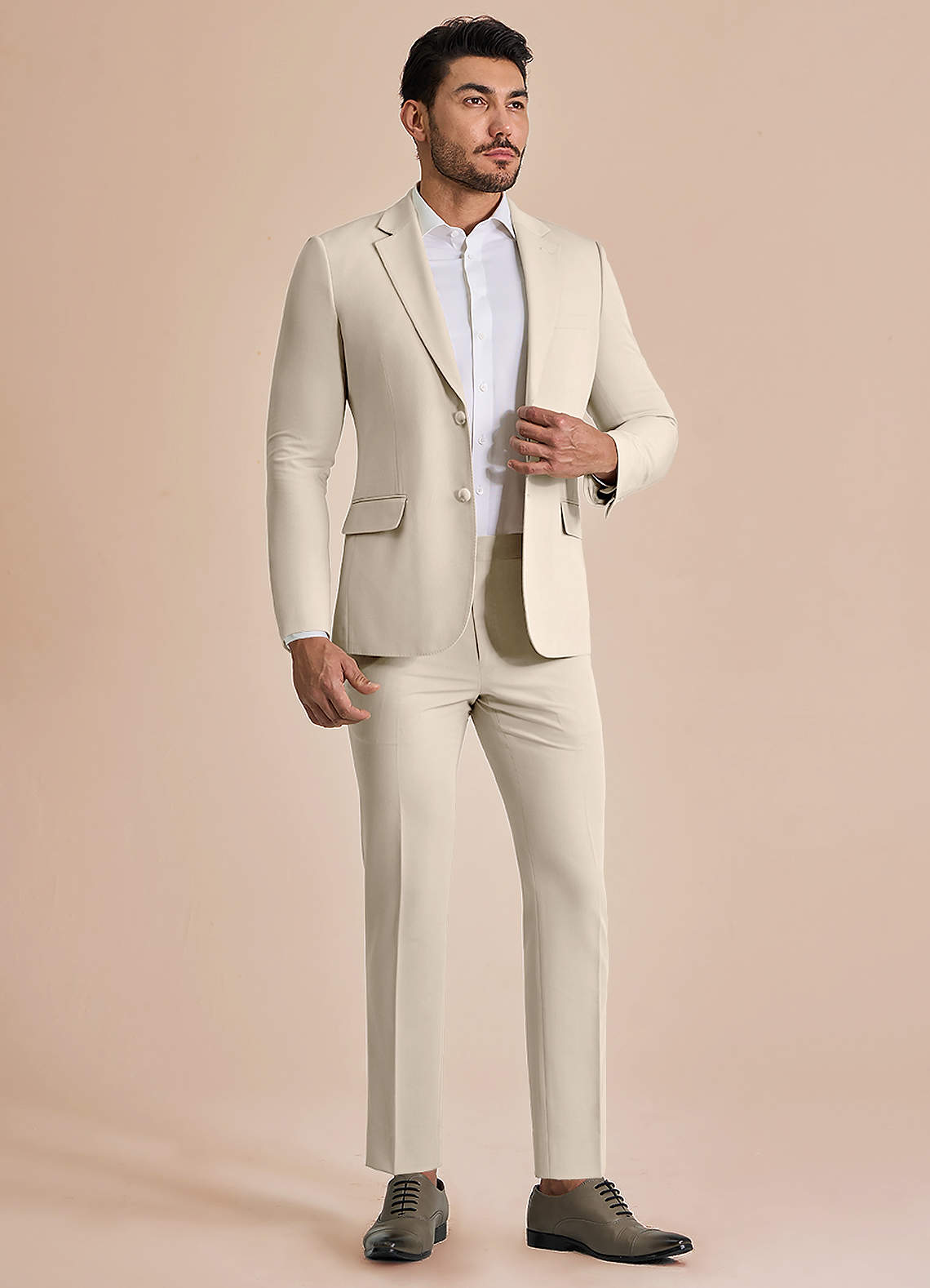 front William Tan Comfort Blend Suit