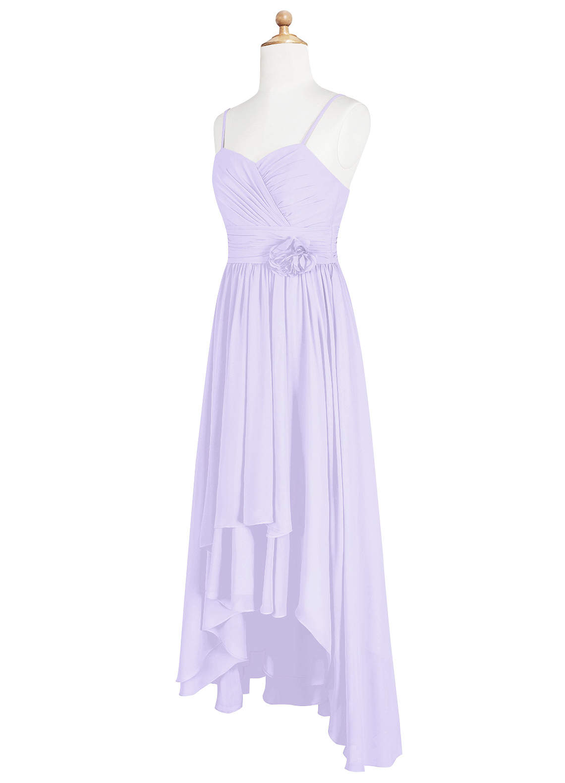 A-Line Ruched Chiffon Asymmetrical Dress Plum