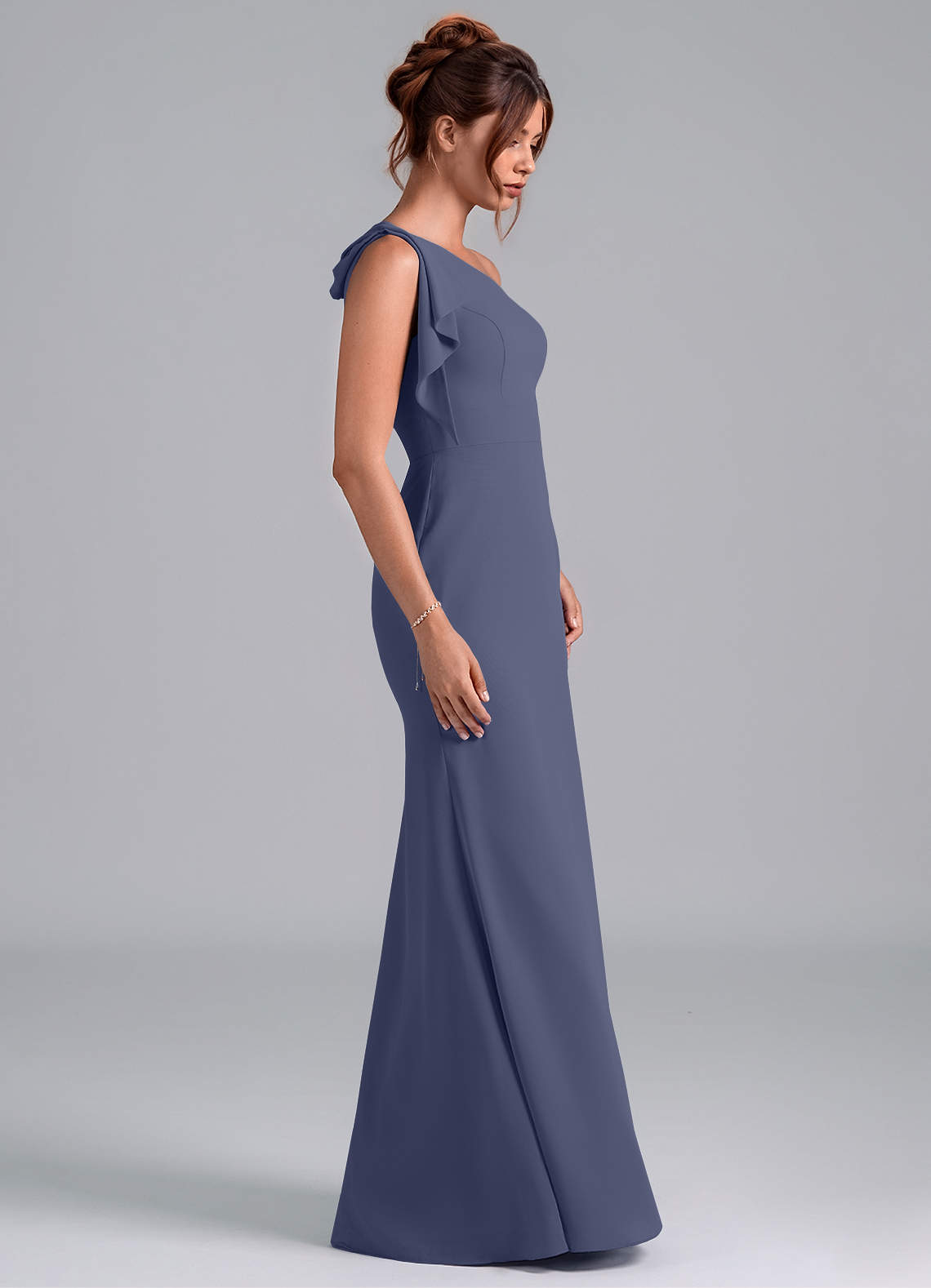 stormy grey bridesmaid dresses Stormy Grey Bridesmaid Dresses Halter A-Line Sleeveless Floor Length Chiffon Bridesmaid Dresses with Slit main image 0