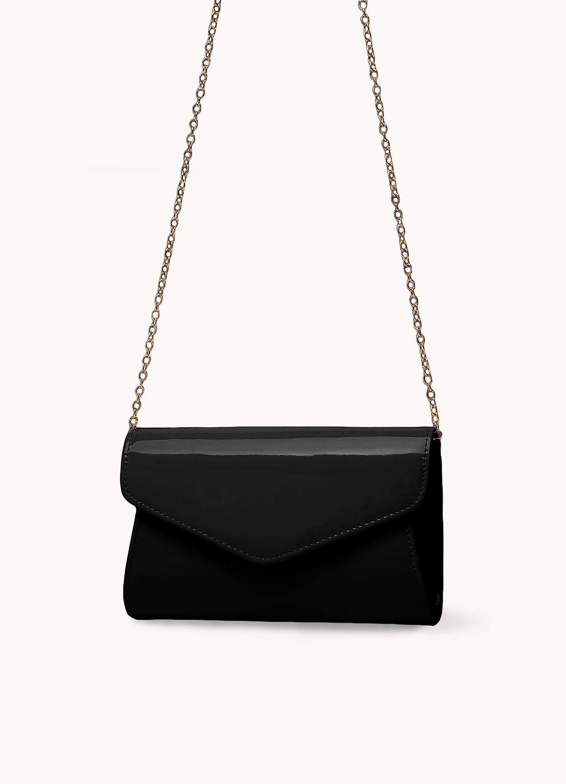 front Brief Patent Leather Envelope Bag