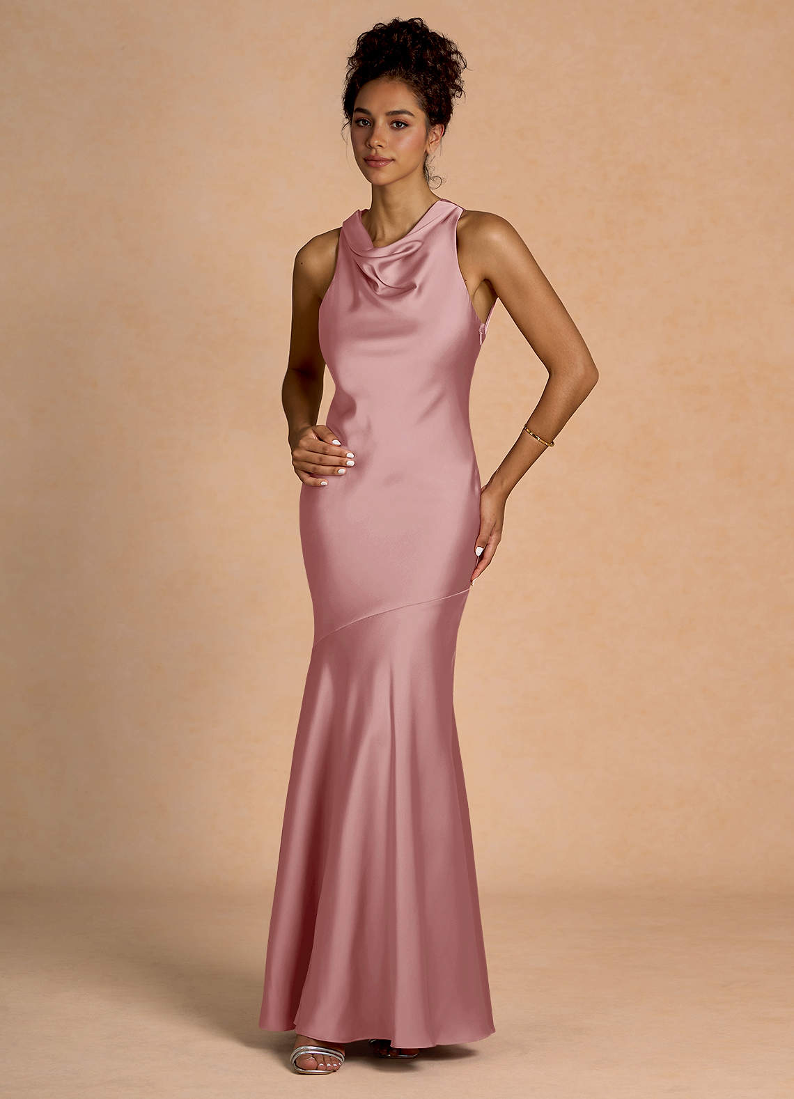 Robe Longue Rose Clair Tinley Azazie