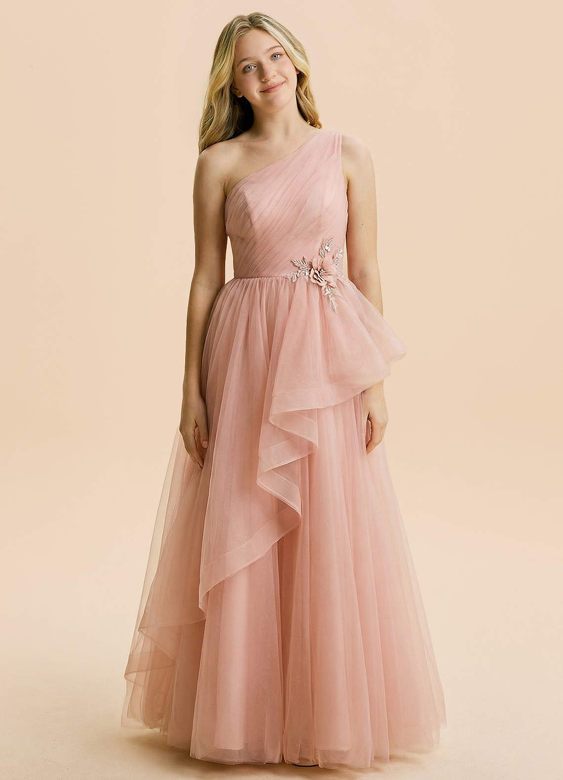 front Azazie Alina Junior Formal Dress